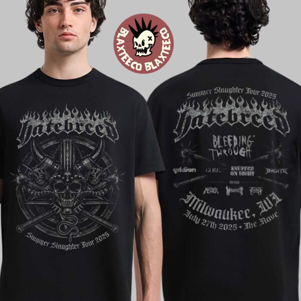 Hatebreed Summer Slaughter Tour 2025 Milwaukee Wisconsin Venue Merch Tee At The Rave On July 27 2025 Two Sided T-Shirt