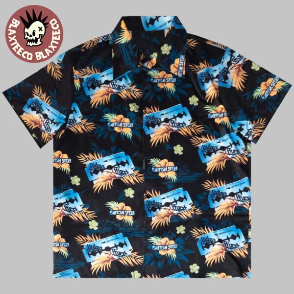 Judas Priest British Steel Summer 2025 Tropical Pattern Hawaiian Shirt