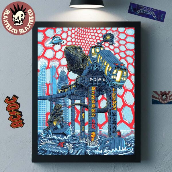 King Gizzard And The Lizard Wizard NYC 2025 Event Poster At Forest Hills Stadium On August 1 2025 Bearded Dragonic Apocalypse Home Decor Poster Canvas