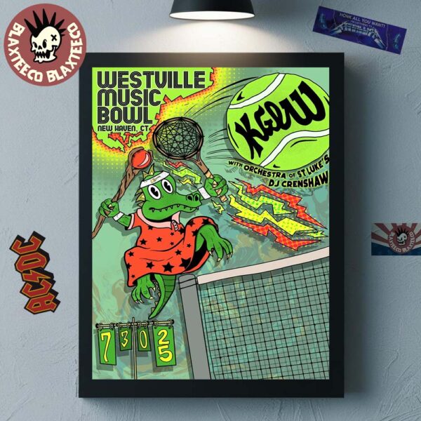 King Gizzard And The Lizard Wizard Orchestra New Haven Connecticut 2025 Gig Poster At Westville Music Bowl On July 30 2025 Tennis Courts Art Home Decor Poster Canvas