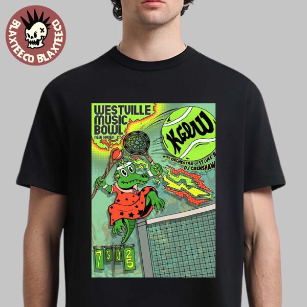 King Gizzard And The Lizard Wizard Orchestra New Haven Connecticut 2025 Gig Poster At Westville Music Bowl On July 30 2025 Tennis Courts Art T-Shirt