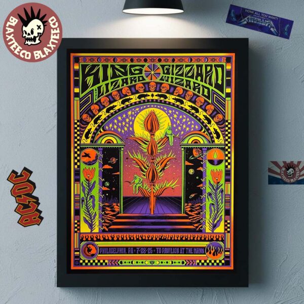 King Gizzard And The Lizard Wizard Philadelphia Pennsylvania 2025 Poster At TD Pavilion At The Mann On July 28 2025 Home Decor Poster Canvas