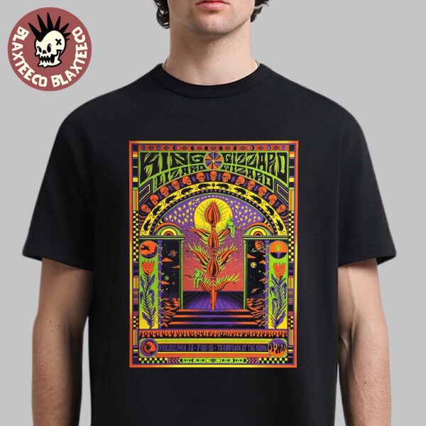 King Gizzard And The Lizard Wizard Philadelphia Pennsylvania 2025 Poster At TD Pavilion At The Mann On July 28 2025 Unisex T-Shirt