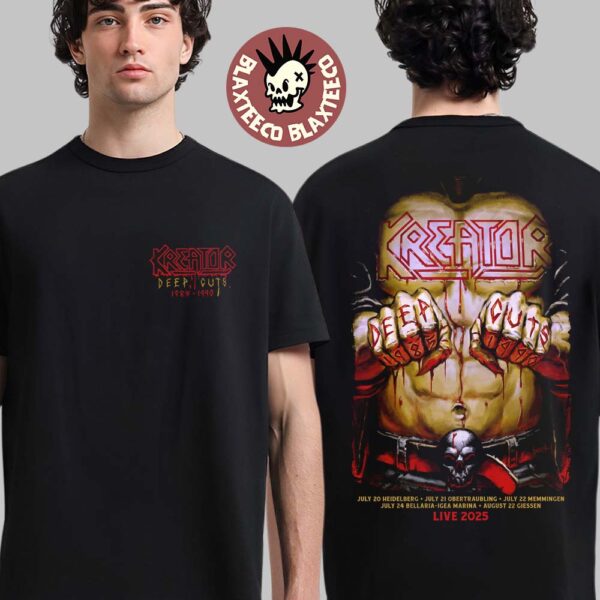 Kreator Deep Cuts 1985-1990 Live 2025 From July 20 To August 22 Two Sided T-Shirt