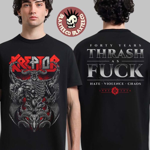 Kreator Demonic Summer Tour 2025 Merch Forty Years Thrash As Fuck Two Sided T-Shirt