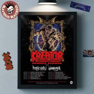 Kreator Demonic Summer Tour 2025 Official Tour Dates Home Decor Poster Canvas