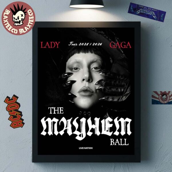 Lady Gaga The Mayhem Ball Tour 2025 2026 Home Decor Poster Canvas