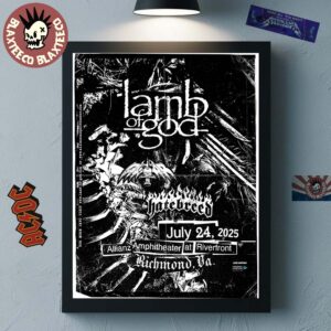 Lamp Of God Richmond Virginia 2025 At Allianz Amphitheater At Riverfront on July 24 2025 With Hatebreed Home Decor Poster Canvas