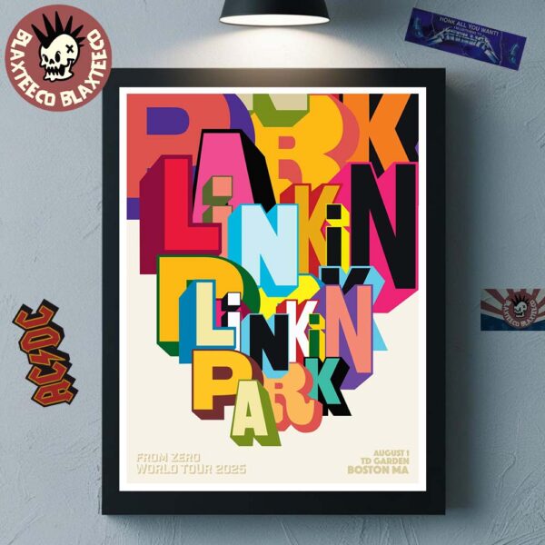 Linkin Park From Zero World Tour 2025 Boston Massachusetts Night 2 Event Poster At TD Garden On August 1 2025 Home Decor Poster Canvas