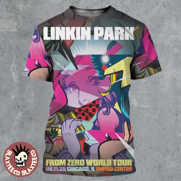 Linkin Park From Zero World Tour 2025 Chicago Illinois Event Poster At United Center On August 11 2025 All Over Print Shirt