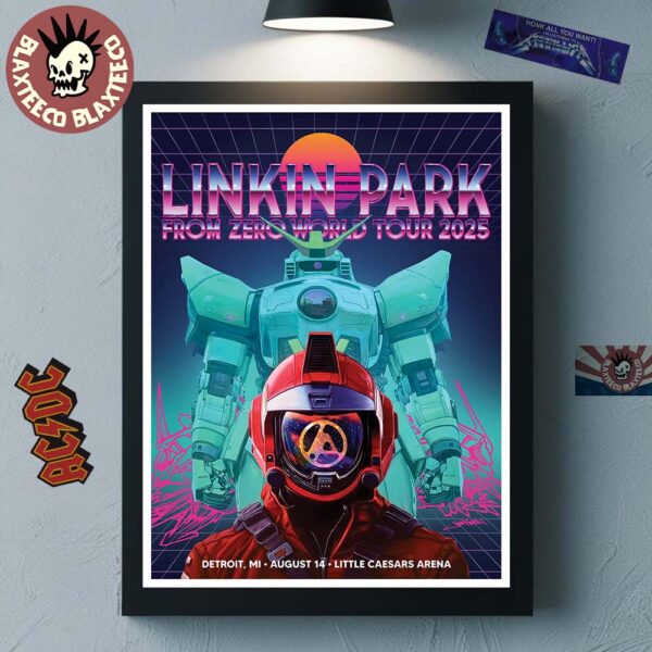 Linkin Park From Zero World Tour 2025 Detroit Michigan Event Poster At Little Caesars Arena On August 14 2025 Home Decor Poster Canvas