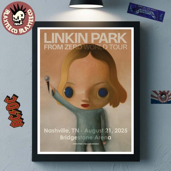 Linkin Park From Zero World Tour 2025 Nashville Tennessee Event Poster At Bridgestone Arena On August 21 2025 Home Decor Poster Canvas