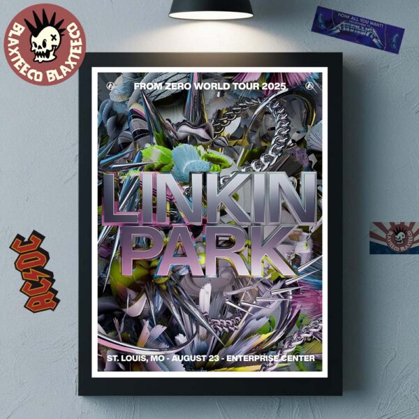 Linkin Park From Zero World Tour 2025 St Louis Missouri Event Poster At Enterprise Center On August 23 2025 Home Decor Poster Canvas