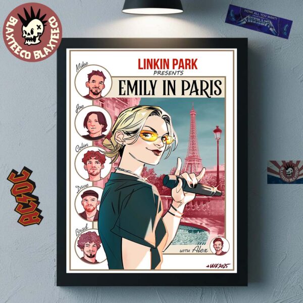 Linkin Park Presents Emily In Paris From Zero World Tour 2025 Paris Show Art Home Decor Poster Canvas