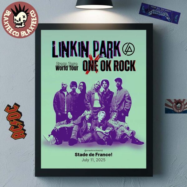 Linkin Park X One OK Rock From Zero World Tour 2025 Stade De France Paris 2025 On July 11 2025 Home Decor Poster Canvas