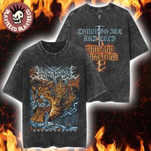 Lorna Shore Unbreakable Through Ice And Cold Fire And Brimstone Knight Versus Dragon Washed T-Shirt