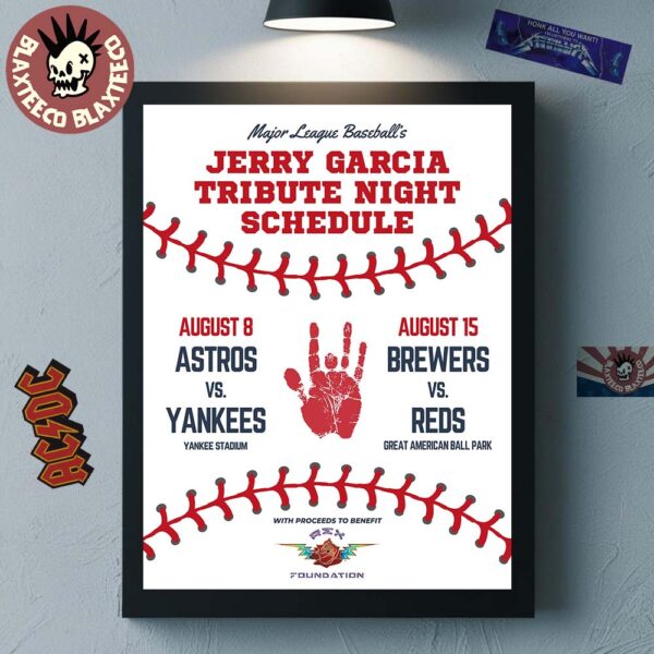 MLB Jerry Garcia Tribute Night Schedule On August 8 And 15 2025 Home Decor Poster Canvas