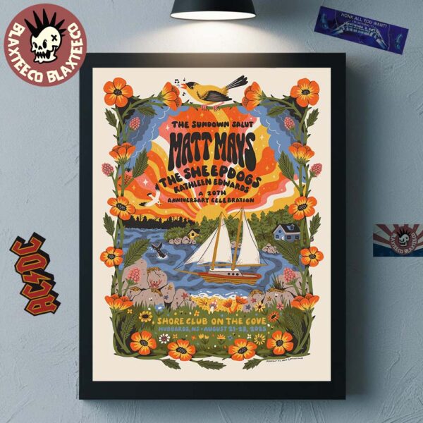 Matt Mays A 20th Anniversary Celebration In Hubbards Nova Scotia Canada 2025 Poster At Shore Club On The Cove On August 21-23 2025 Home Decor Poster Canvas