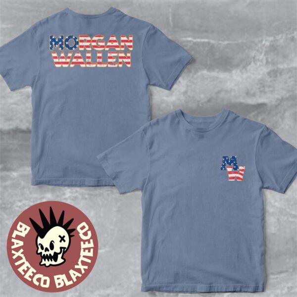 Morgan Wallen Fourth Of July 2025 USA Flag Logo Two Sided T-Shirt