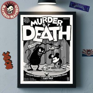 Murder By Death Denver Colorado 2025 Shows Poster At Gothic Theatre On August 21 And 22 Retro Mickey Show Art Home Decor Poster Canvas