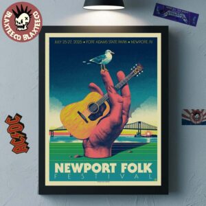 Newport Folk Festival 2025 Merch Poster In Newport RI At Fort Adams State Park On July 25-27 2025 Home Decor Poster Canvas
