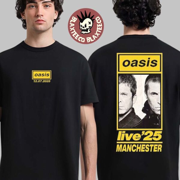 Oasis Live 25 Manchester 2025 Exclusive July 12 2025 Two Sided T-Shirt