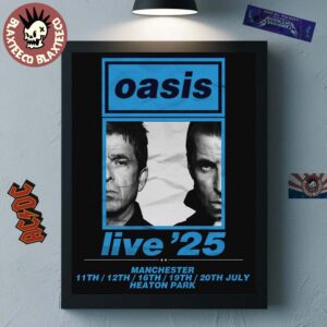 Oasis Live 25 Manchester UK At Heaton Park From July 11 to 20 2025 Home Decor Poster Canvas