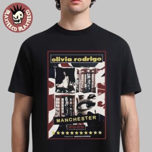 Olivia Rodrigo Guts World Tour Manchester 2025 Concert Poster On 30 June 2025 Essentials T-Shirt