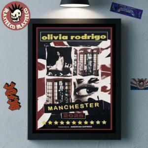 Olivia Rodrigo Guts World Tour Manchester 2025 Concert Poster On 30 June 2025 Home Decor Poster Canvas