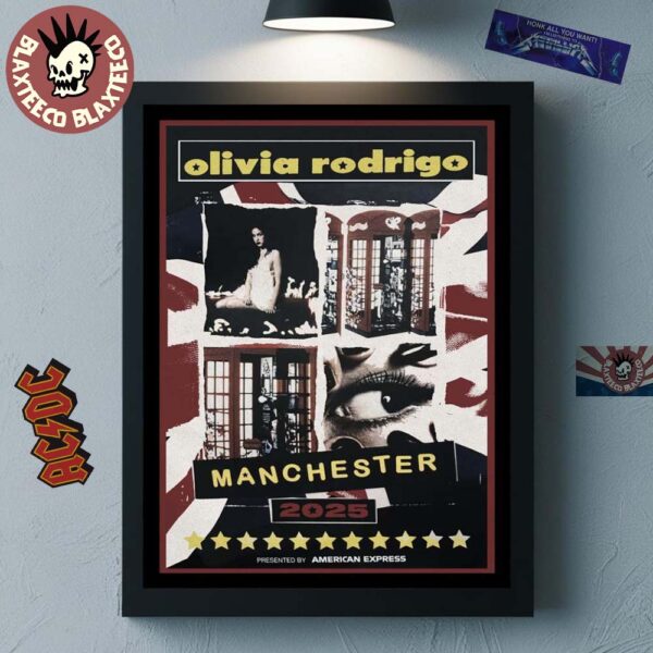 Olivia Rodrigo Guts World Tour Manchester 2025 Concert Poster On 30 June 2025 Home Decor Poster Canvas