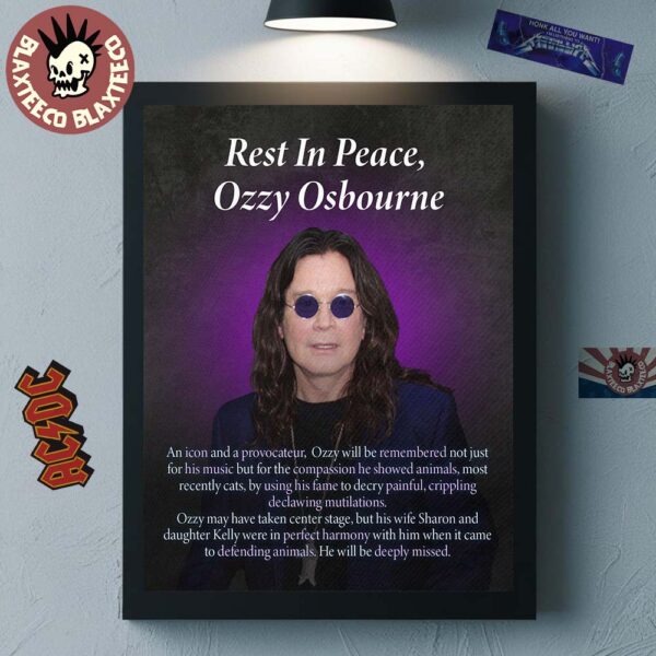 Ozzy Osbourne Black Sabbath Rest In Peace Prince Of Darkness An Icon And A Provocateur Home Decor Poster Canvas