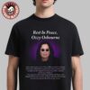 Rest In Peace Ozzy Osbourne 1948-2025 Thank You For The Memories T-Shirt