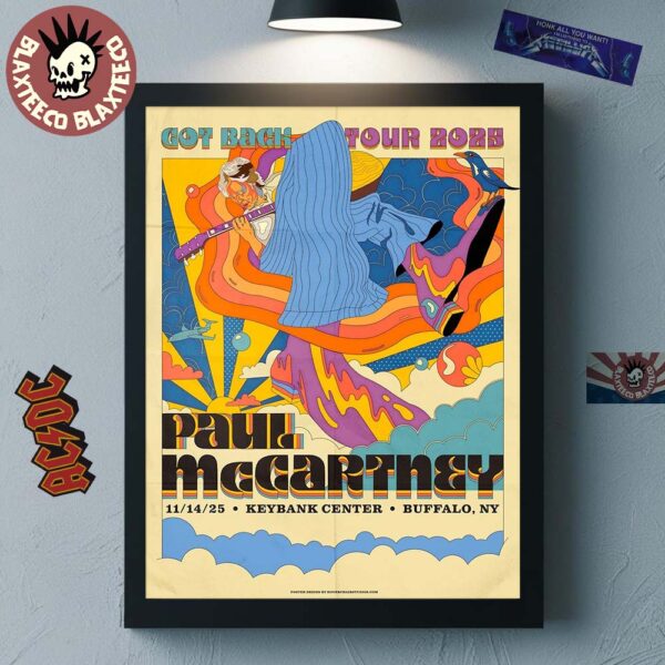 Paul McCartney Got Back Tour 2025 Buffalo New York Exclusive Poster At Keybank Center On November 14 2025 Home Decor Poster Canvas