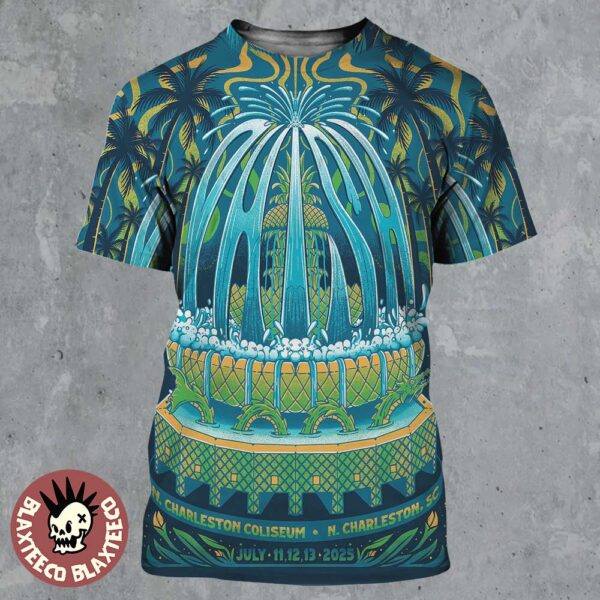 Phish North Charleston Coliseum 2025 Gig Poster In South Carolina At North Charleston Coliseum On July 11 12 13 2025 All Over Print Shirt