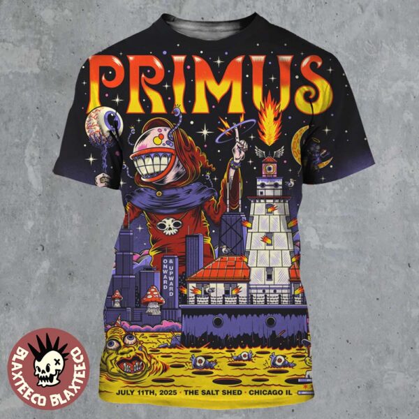 Primus Chicago Illinois 2025 Gig Poster At The Salt Shed On July 11 2025 All Over Print Shirt