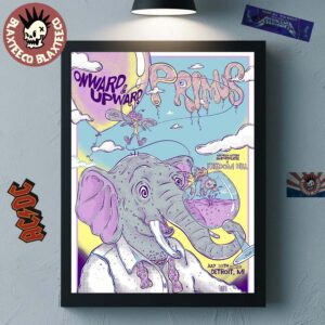 Primus Onward And Upward Detroit Michigan 2025 Event Poster At Freedom Hill On July 16 2025 Home Decor Poster Canvas