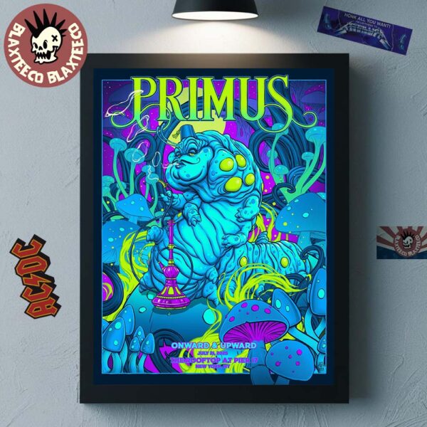 Primus Onward And Upward New York 2025 Gig Poster At The Rooftop At Pier 17 On July 21 2025 Home Decor Poster Canvas
