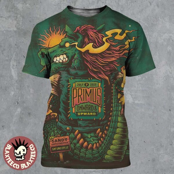 Primus Onward And Upward Salt Lake City Utah 2025 Gig Poster At Sandy Amphitheater On July 7 2025 All Over Print Shirt