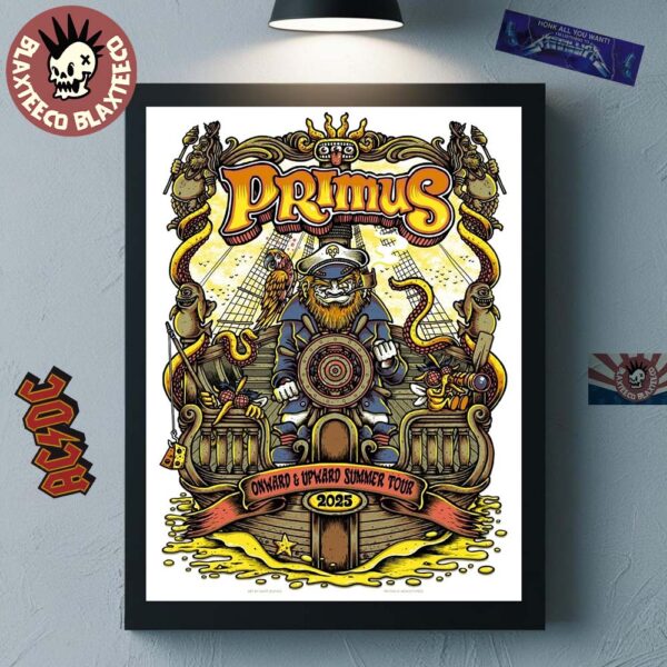 Primus Onward And Upward Summer Tour 2025 VIP Poster Home Decor Poster Canvas