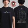 The Offspring Supercharged Worldwide North American Tour 2025 Electric Skeleton With Tour Dates Two Sided T-Shirt