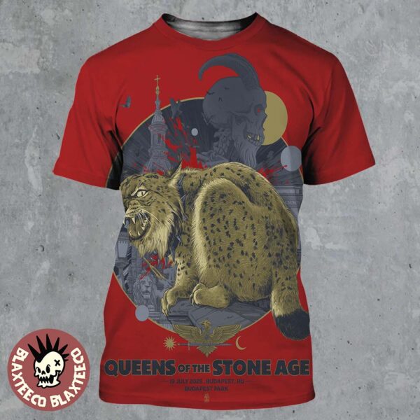 Queens Of The Stone Age Budapest Hungary 2025 Event Poster At Budapest Park On July 19 2025 All Over Print Shirt