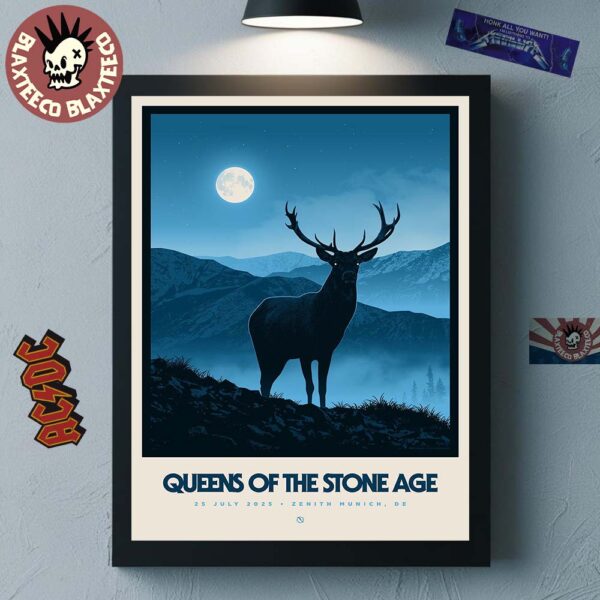 Queens Of The Stone Age Munich Germany 2025 Event Poster At Zenith On July 25 2025 Home Decor Poster Canvas