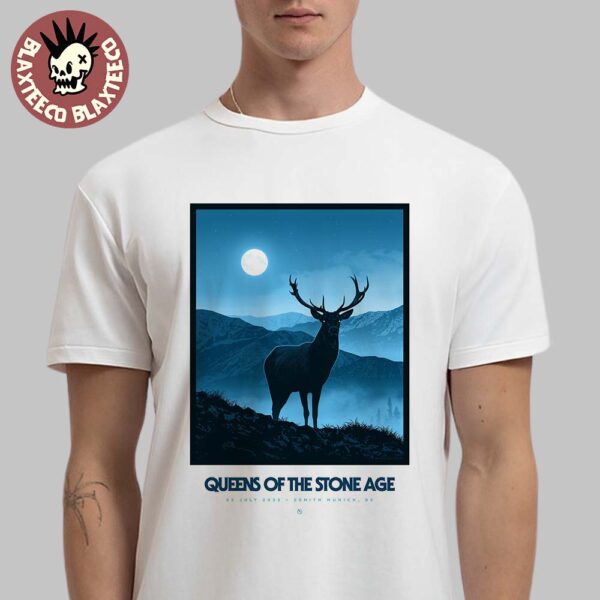 Queens Of The Stone Age Munich Germany 2025 Event Poster At Zenith On July 25 2025 Unisex T-Shirt