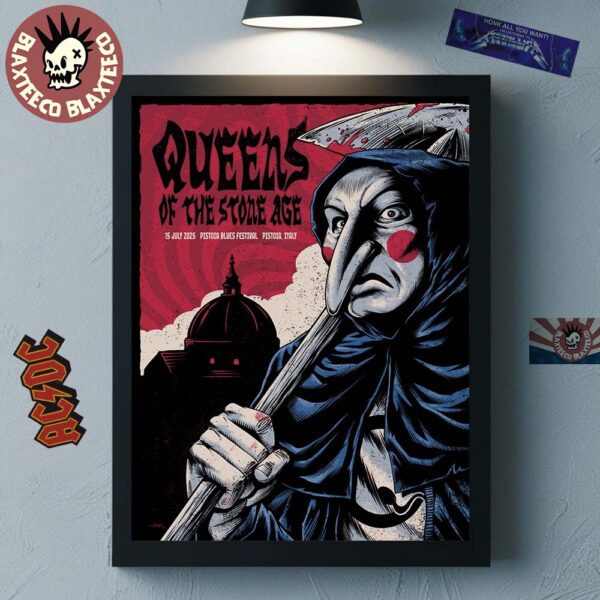 Queens Of The Stone Age Pistoia Italy 2025 Event Poster At Pistoia Blues Festival On July 15 2025 Home Decor Poster Canvas