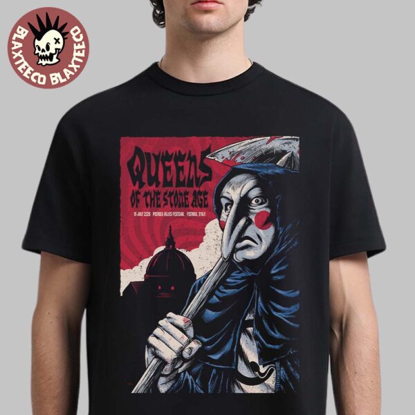 Queens Of The Stone Age Pistoia Italy 2025 Event Poster At Pistoia Blues Festival On July 15 2025 Unisex T-Shirt