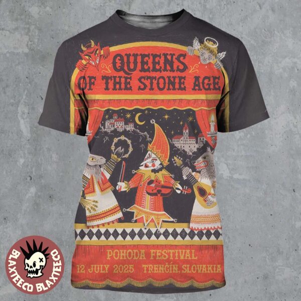 Queens Of The Stone Age Pohoda Festival 2025 Concert Poster In Trencin Slovakia On July 12 2025 All Over Print Shirt
