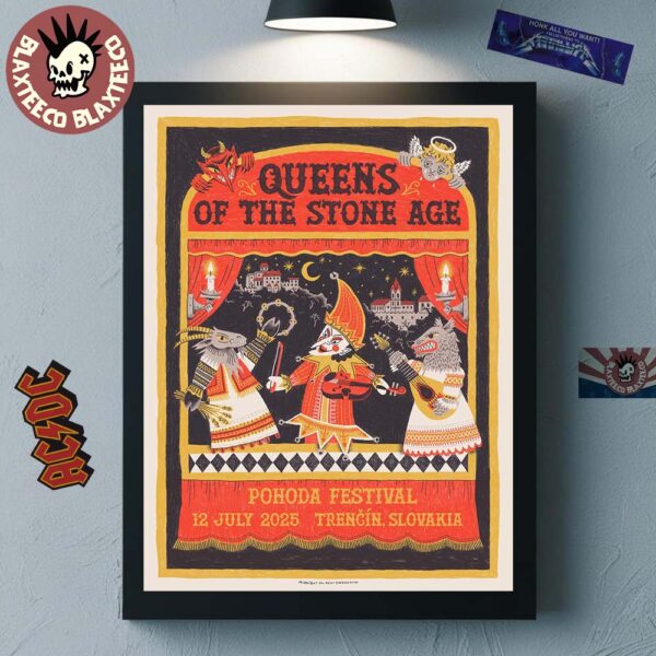 Queens Of The Stone Age Pohoda Festival 2025 Concert Poster In Trencin Slovakia On July 12 2025 Home Decor Poster Canvas
