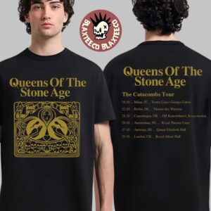 Queens Of The Stone Age The Catacombs Tour 2025 UK And EU Tour Dates Two Sided T-Shirt