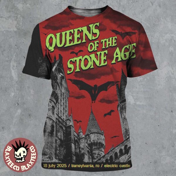Queens Of The Stone Age Transylvania Romania 2025 Event Poster At Electric Castle On July 18 2025 All Over Print Shirt