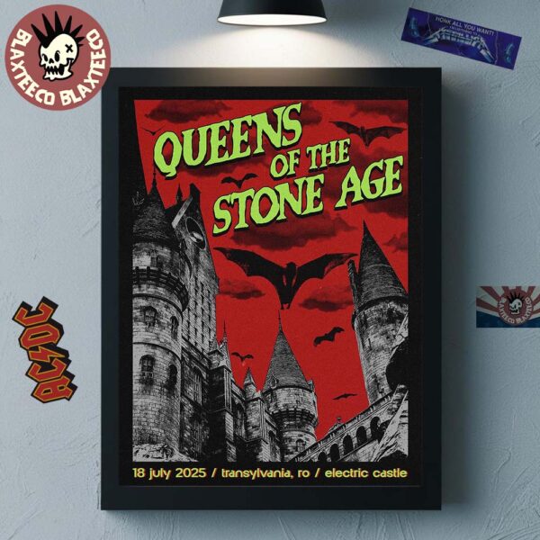 Queens Of The Stone Age Transylvania Romania 2025 Event Poster At Electric Castle On July 18 2025 Home Decor Poster Canvas